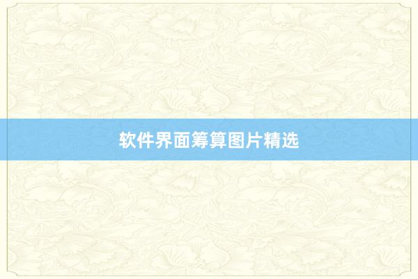 软件界面筹算图片精选
